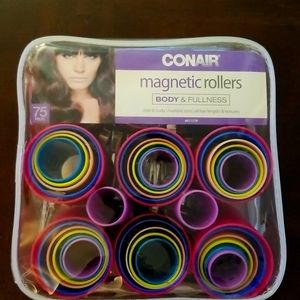 Conair Magnetic Rollers,hair curler in assorted  sizes and colors 75 pieces